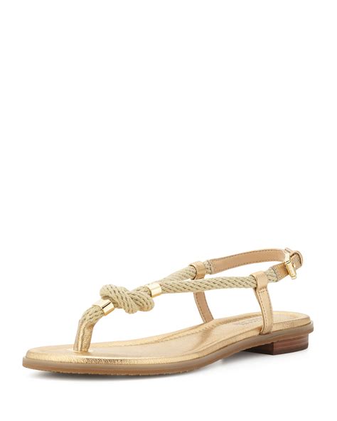 michael kors holly rope sandals gold|Michael Kors Holly T.